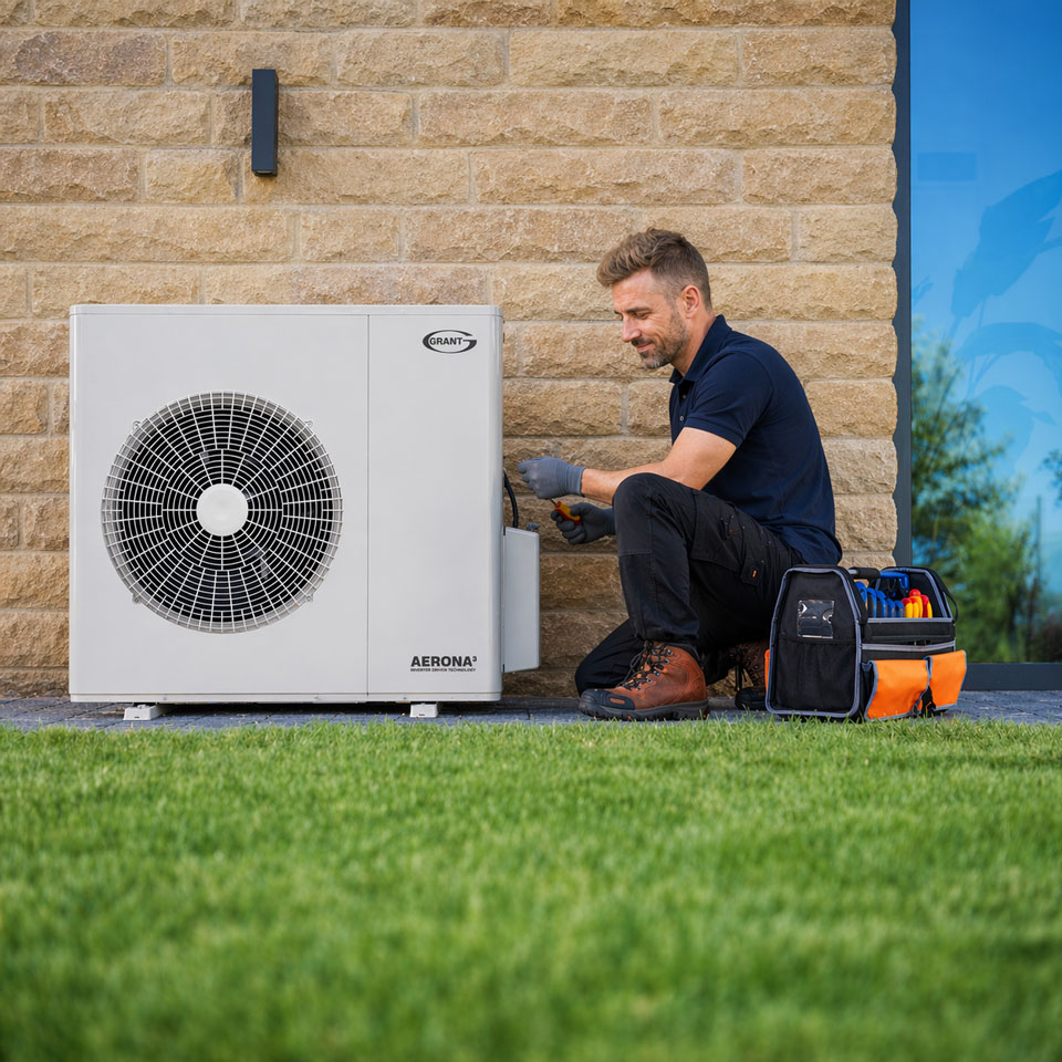 Air source heat pump installation